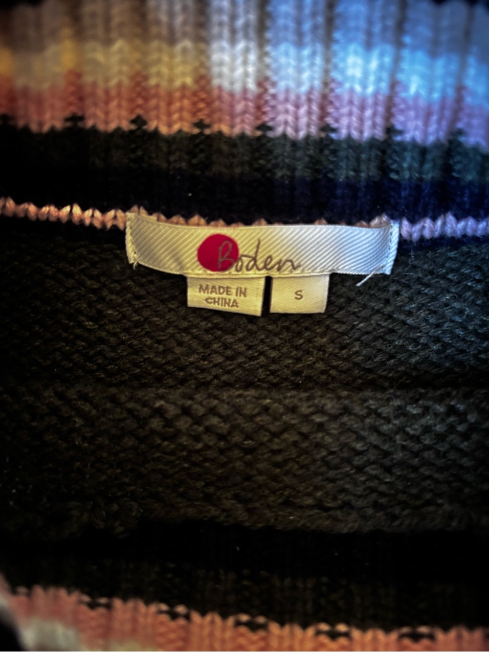 Boden Lily Mock Neck Green Wool Alpaca Sweater With Striped Collar Size S - Picture 7 of 7